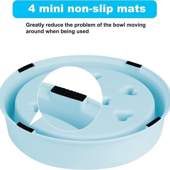 Slow Feeder for dogs or cats / Anti Choking Pet Bowl / Blue - Picture 5 of 6